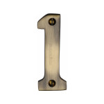 M Marcus Heritage Brass Numeral 1 - Face Fix 76mm Heavy font